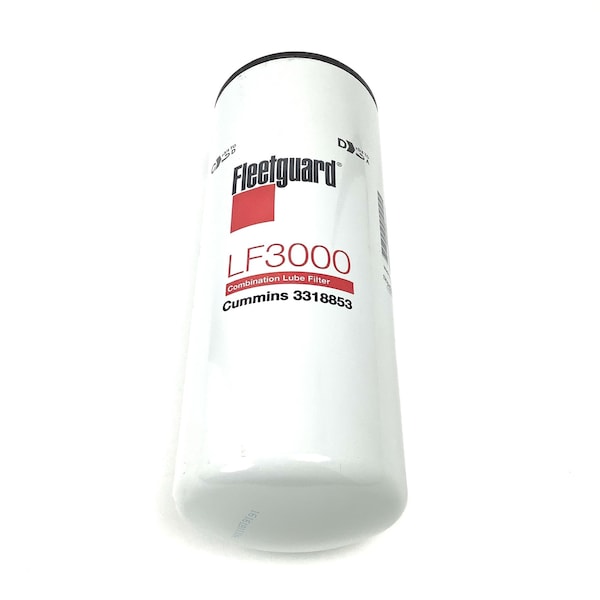 Fleetguard Oil Filter, Combination Full-Flow/Bypass, Spin-On, Thread Size 2-1/4-12 Uns-2B, Overall Height LF3000 - main
